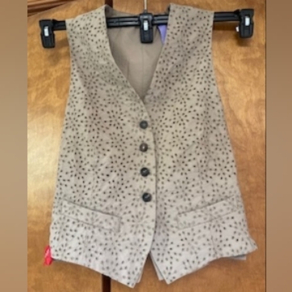 Brunello Cucinelli, M, Women's Tan Polka Dot Vest